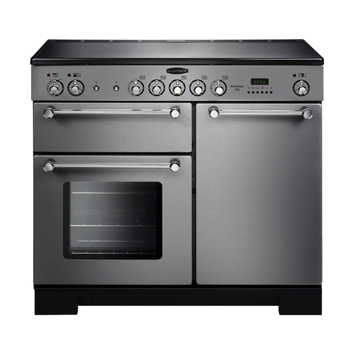 112830 KITCHENER 100cm Ceramic Range Cooker, Stainless Steel/Chrome Trim