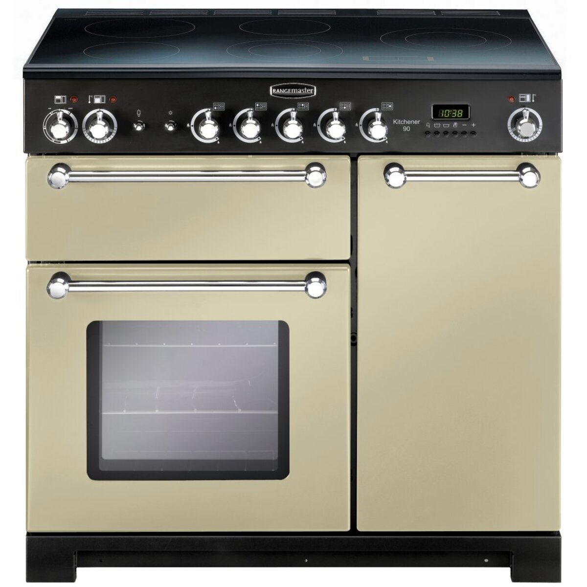 79280 KITCHENER 90cm Ceramic Range Cooker, Cream/Chrome Trim