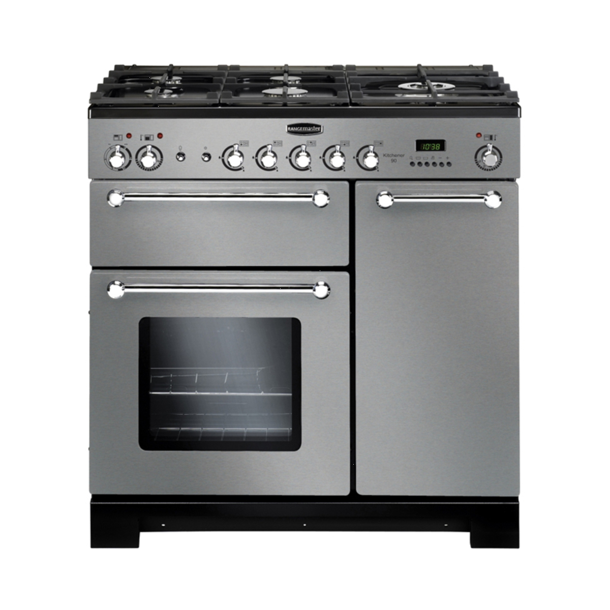 116770 KITCHENER 90cm Gas Range Cooker, Stainless Steel/Chrome Trim