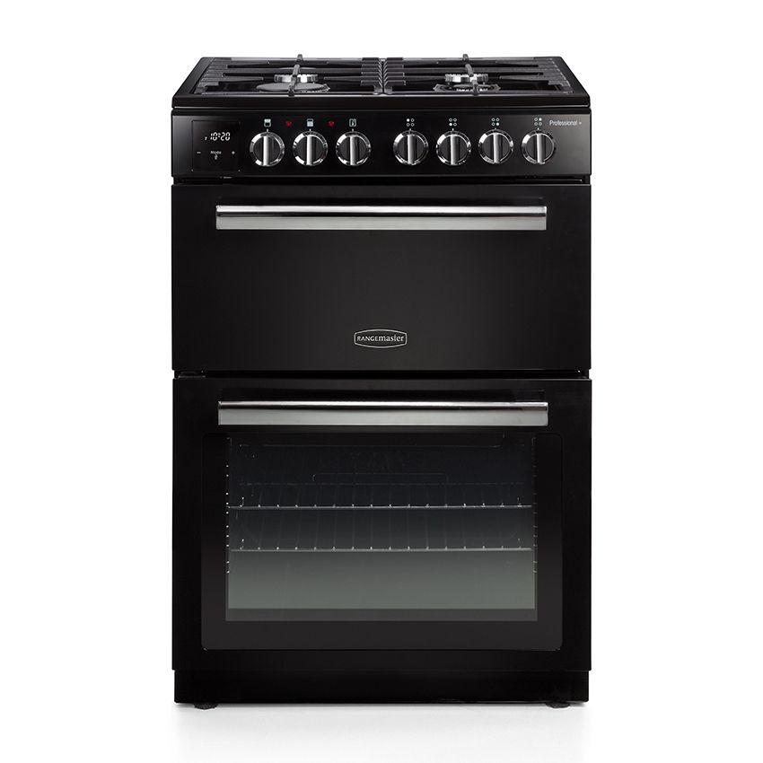 128170 PROFESSIONAL Plus 60cm Dual Fuel Range Cooker, Black/Chrome Trim
