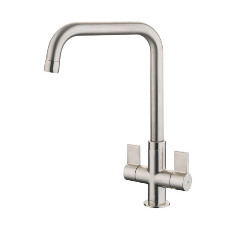 Aquaquad Dual Lever Monobloc Tap, Brushed finish