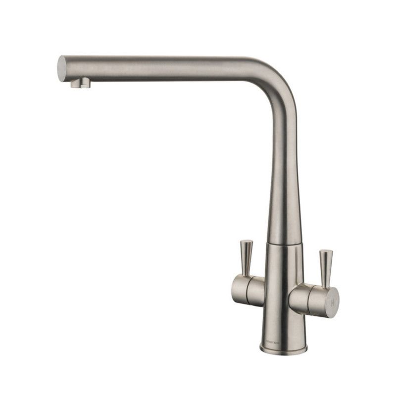 Conical Dual Lever Monobloc Tap, Brushed finish