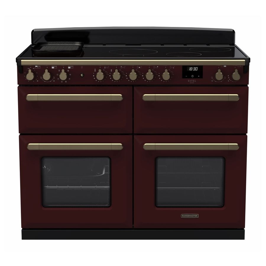 Estel Deluxe 110cm BC Induction Range Cooker, Bordeaux/Antique Brass