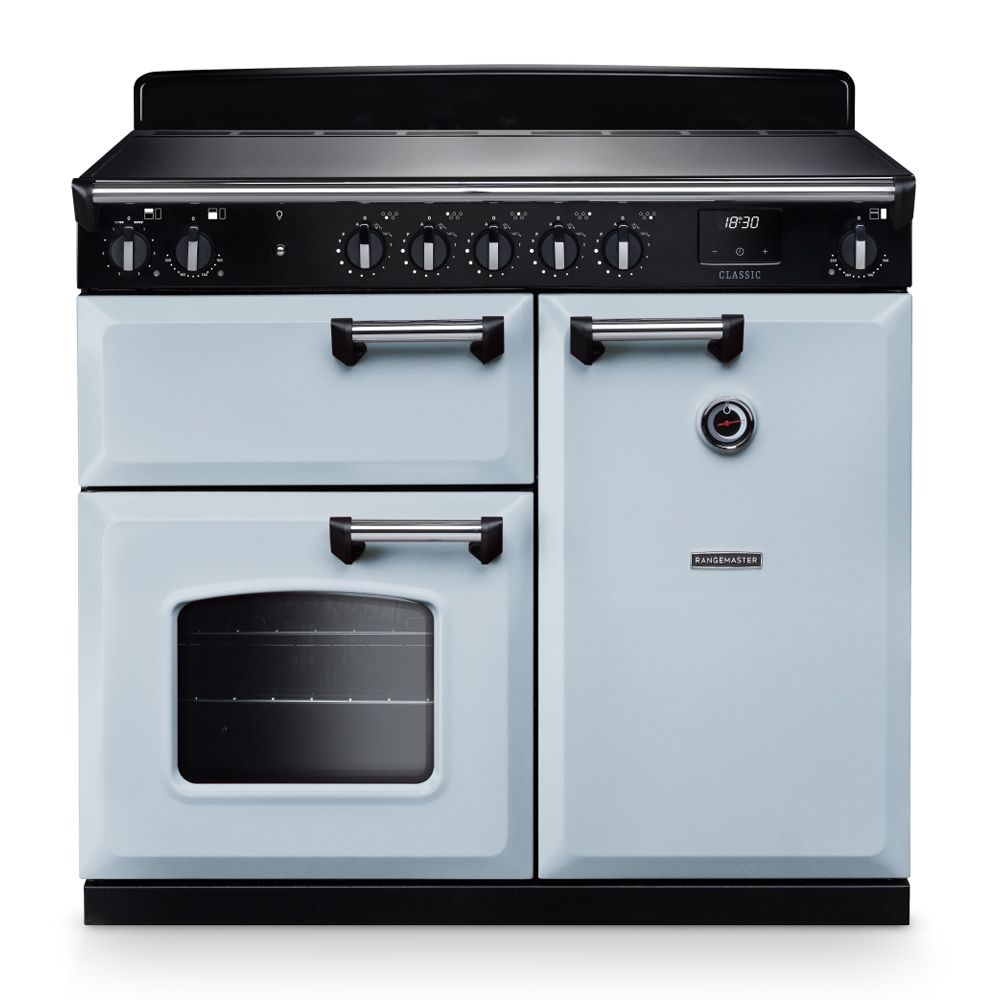 Classic 100cm Induction Cooker Misty Blue Chrome