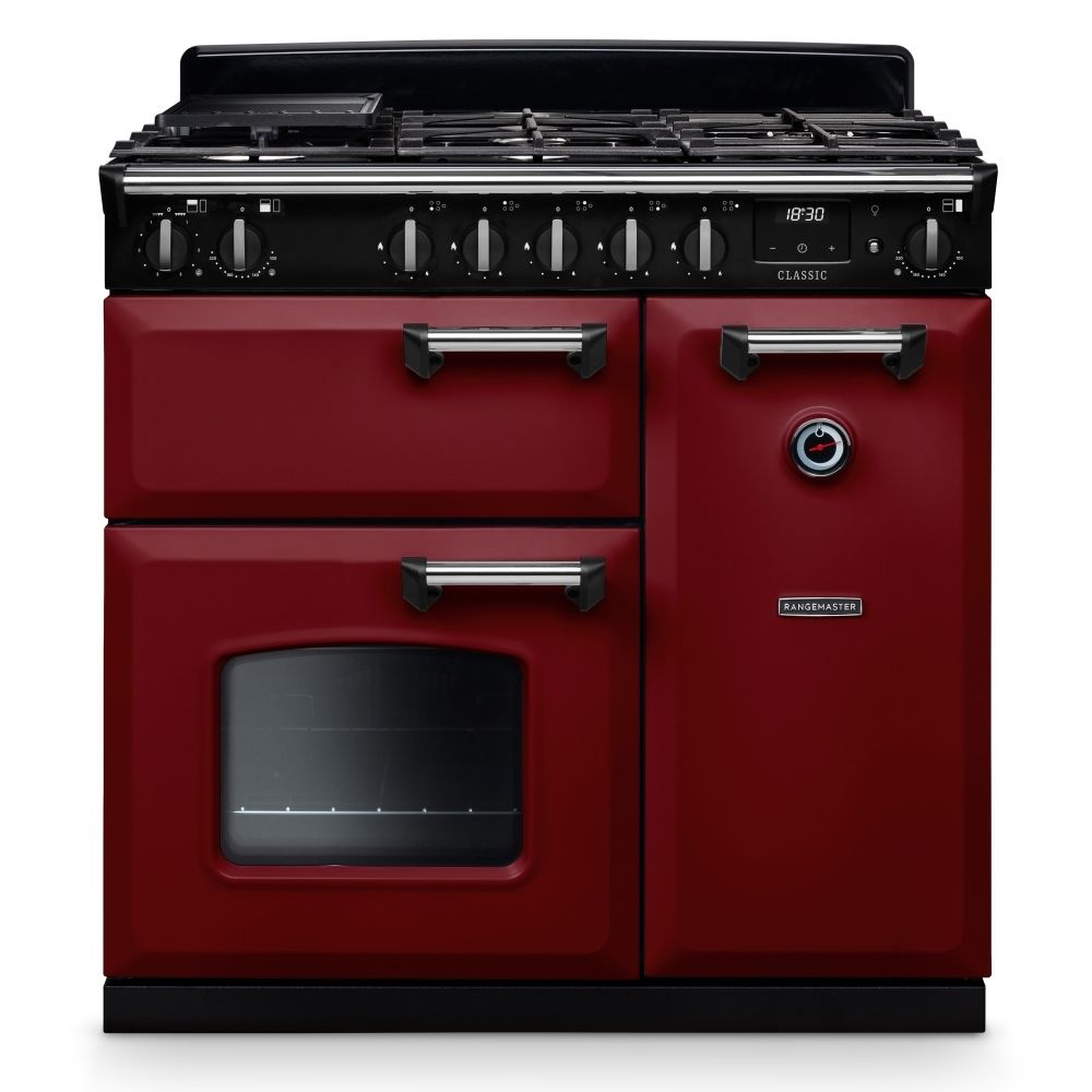 Classic 90cm Dual Fuel Cooker Bordeaux Chrome
