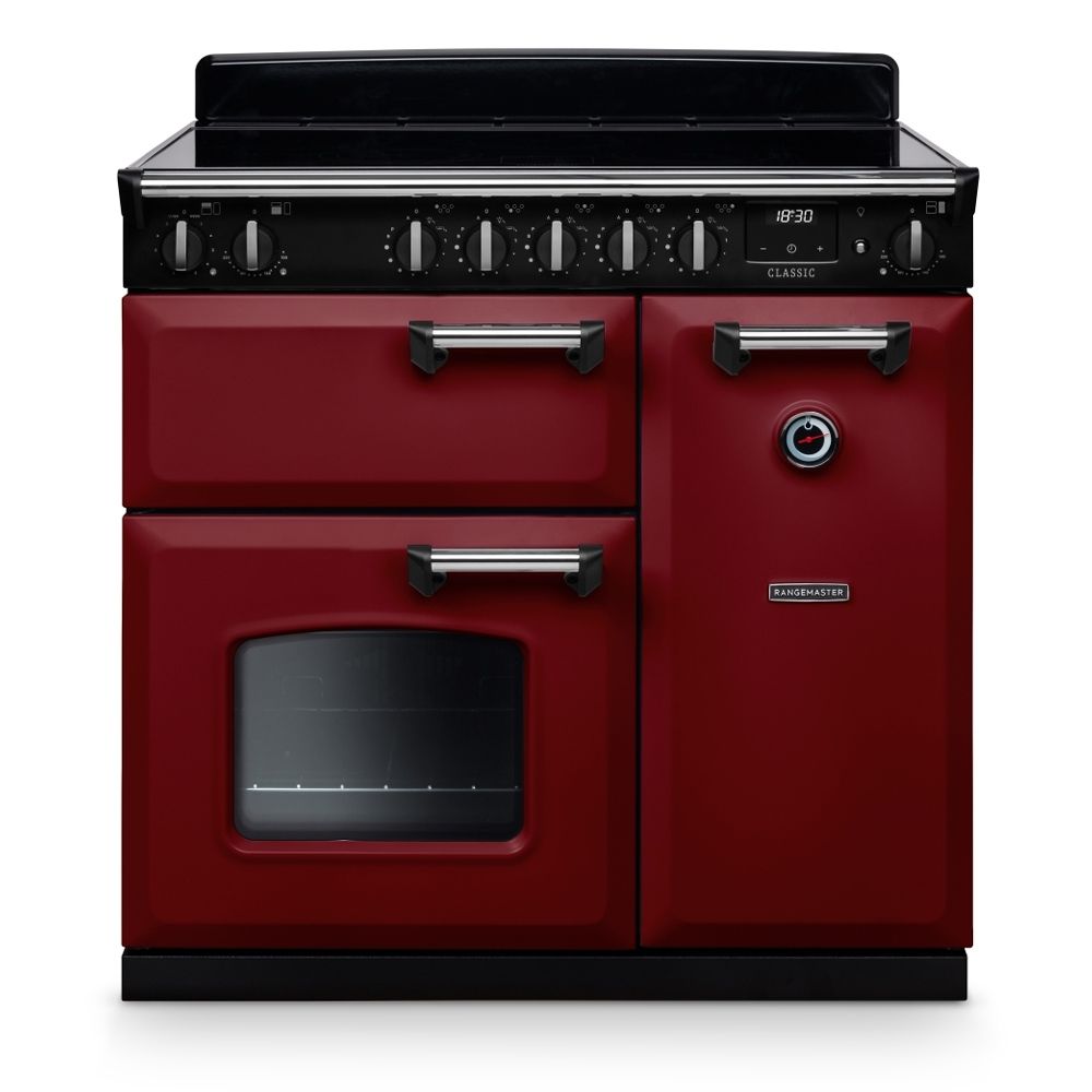 Classic 90cm Induction Cooker Bordeaux Chrome
