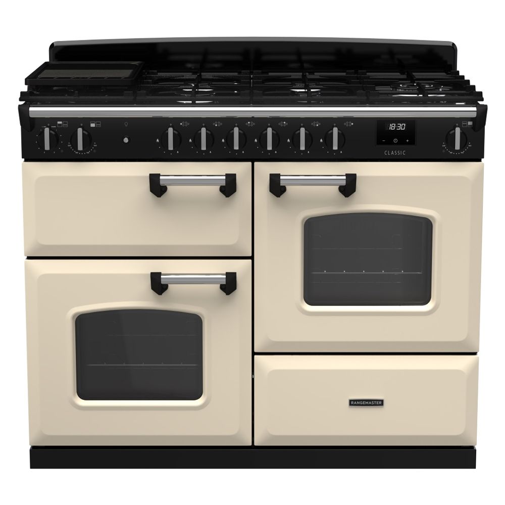 Classic OC 110cm Dual Fuel Cooker Pale Cream Chrome