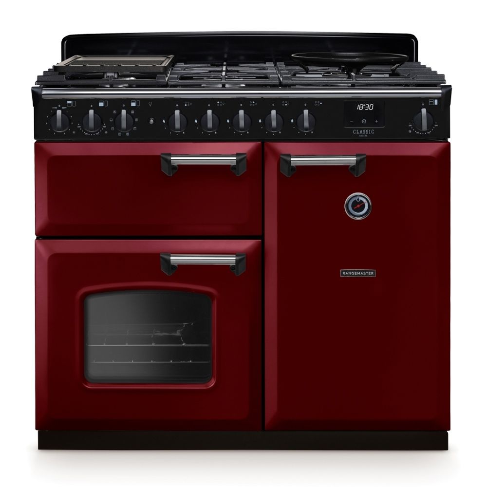 Classic Deluxe 100cm Dual Fuel Bordeaux Chrome