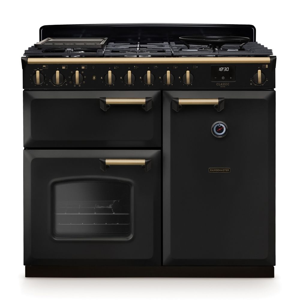 Classic Deluxe 100cm Dual Fuel Black Antique Brass