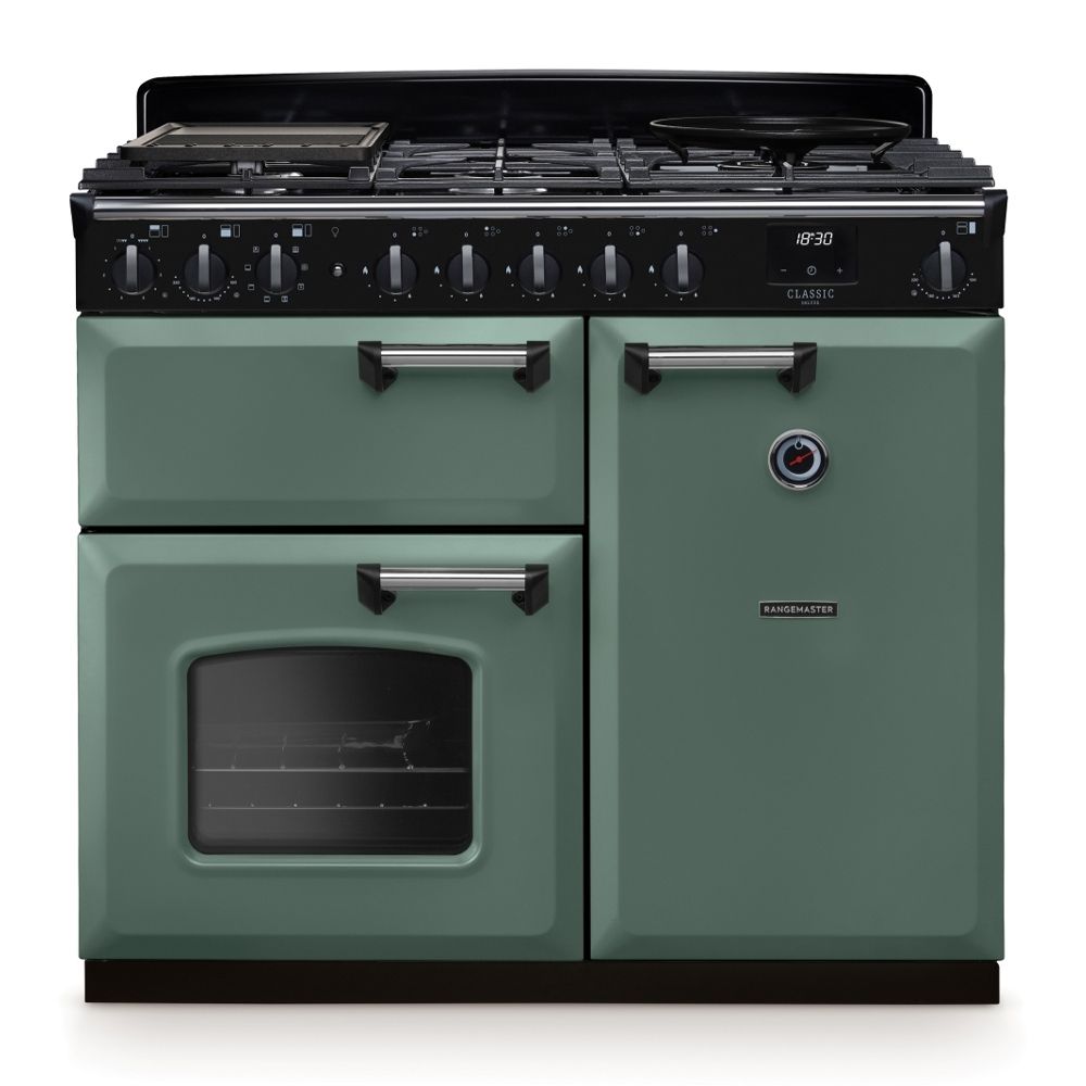 Classic Deluxe 100cm Dual Fuel Mineral Green Chrome