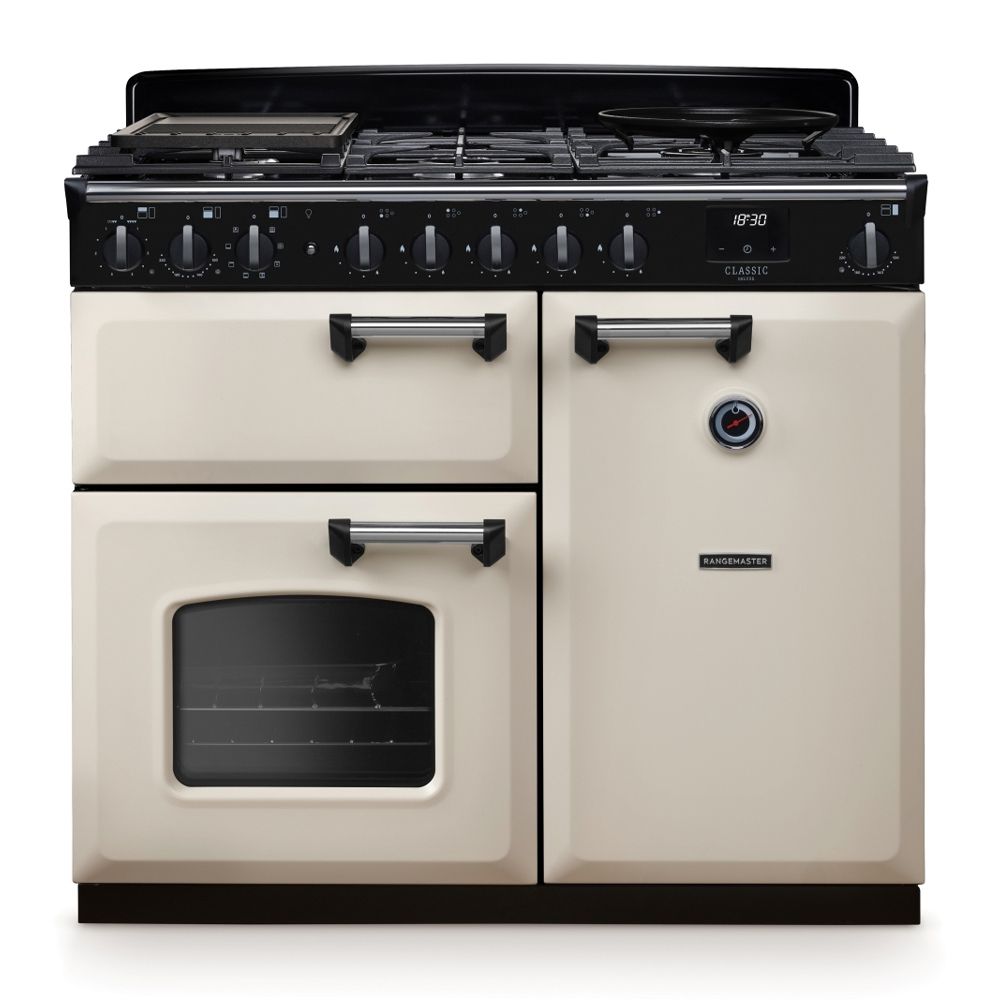 Classic Deluxe 100cm Dual Fuel Pale Cream Chrome