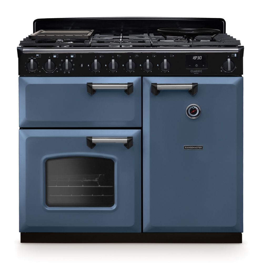 Classic Deluxe 100cm Dual Fuel Blue Chrome