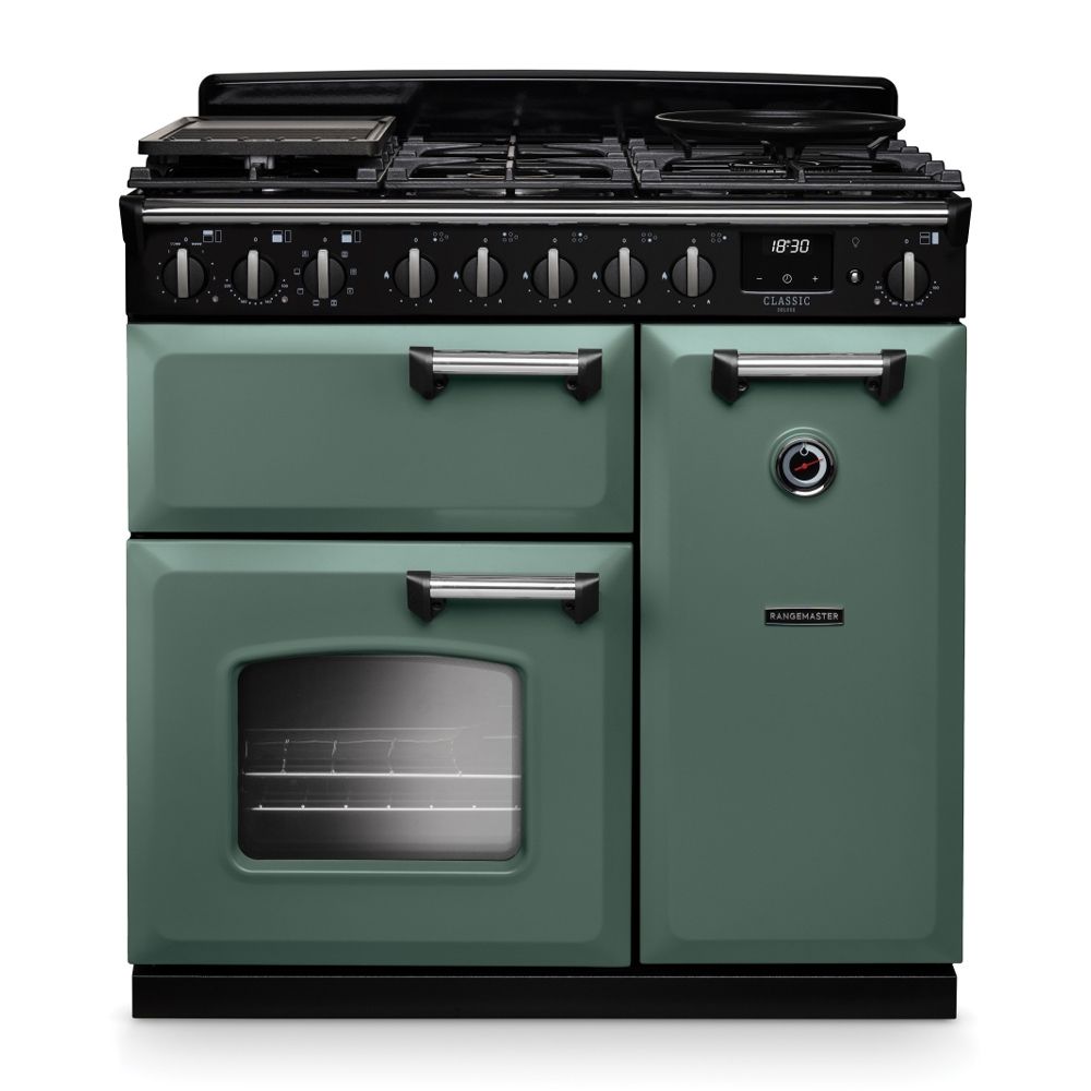Classic Deluxe 90cm Dual Fuel Mineral Green Chrome