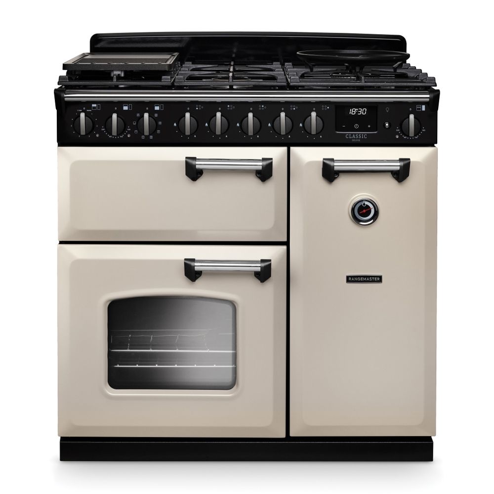Classic Deluxe 90cm Dual Fuel Pale Cream Chrome