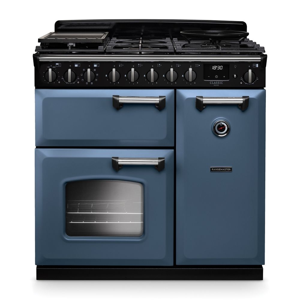 Classic Deluxe 90cm Dual Fuel Blue Chrome