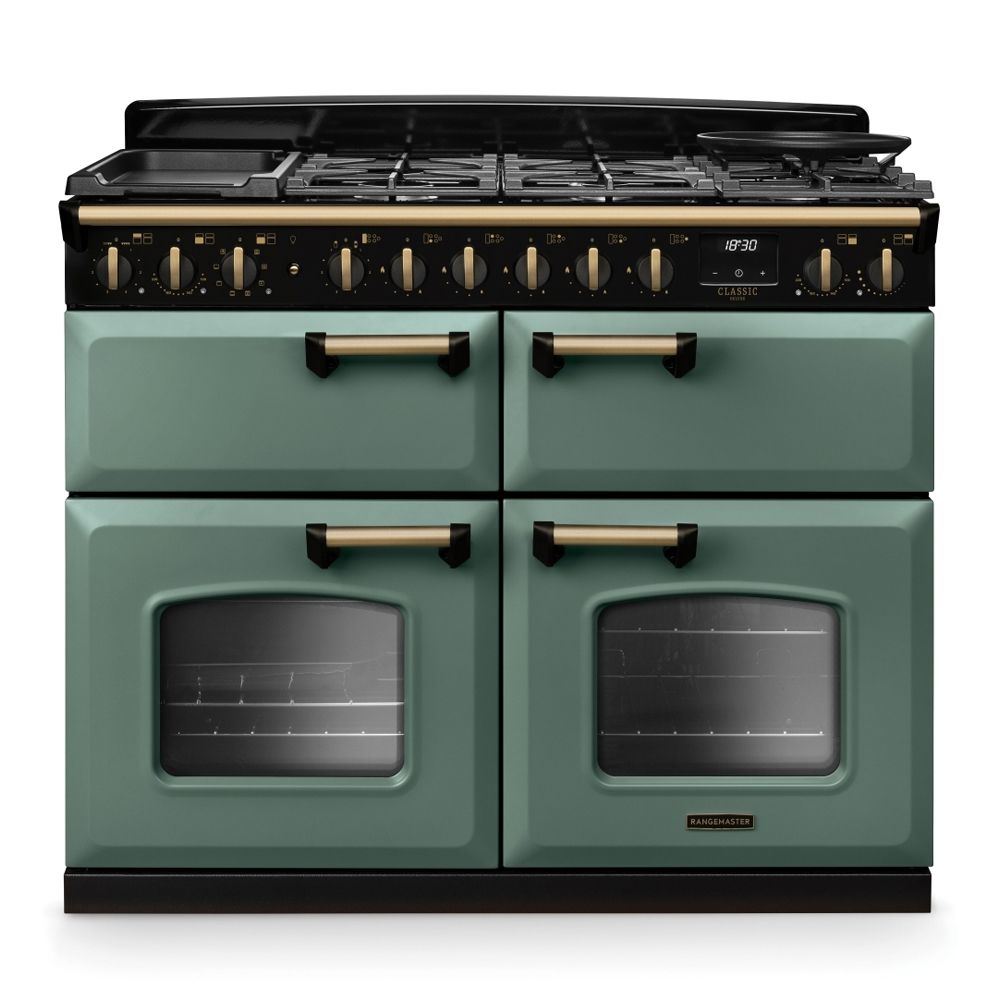 Classic Deluxe 110cm BC Dual Fuel Mineral Green Antique Brass
