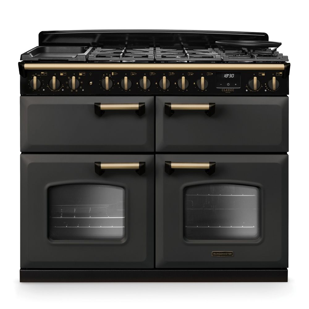 Classic Deluxe 110cm BC Dual Fuel Slate Antique Brass