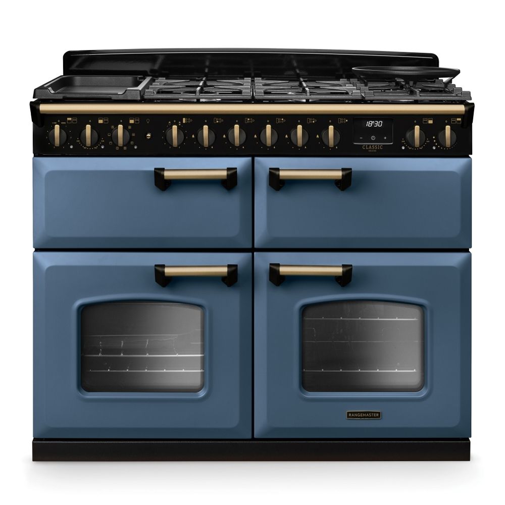 Classic Deluxe 110cm BC Dual Fuel Blue Antique Brass