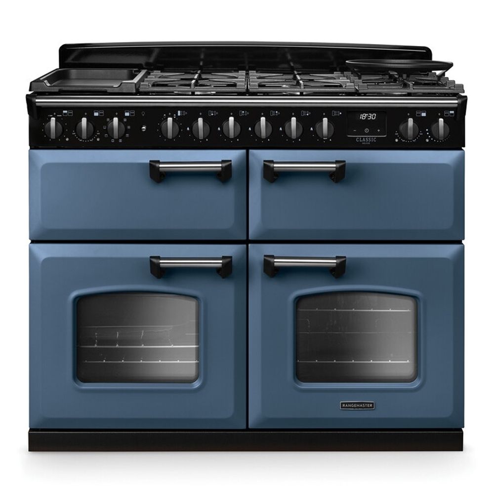 Classic Deluxe 110cm BC Dual Fuel Blue Chrome