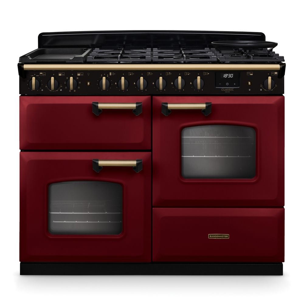 Classic Deluxe 110cm OC Dual Fuel Bordeaux Antique Brass