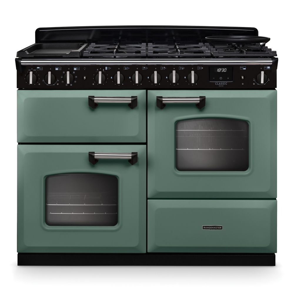 Classic Deluxe 110cm OC Dual Fuel Mineral Green Chrome