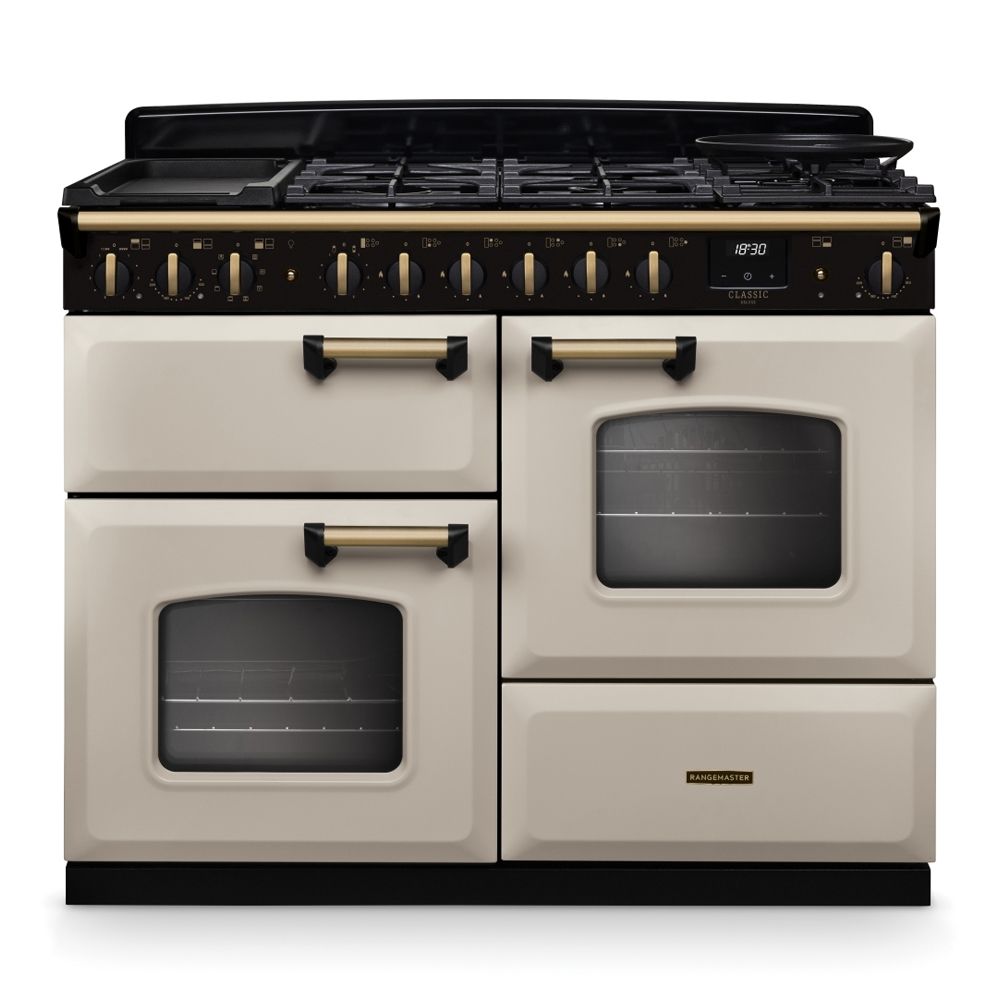 Classic Deluxe 110cm OC Dual Fuel Pale Cream Antique Brass