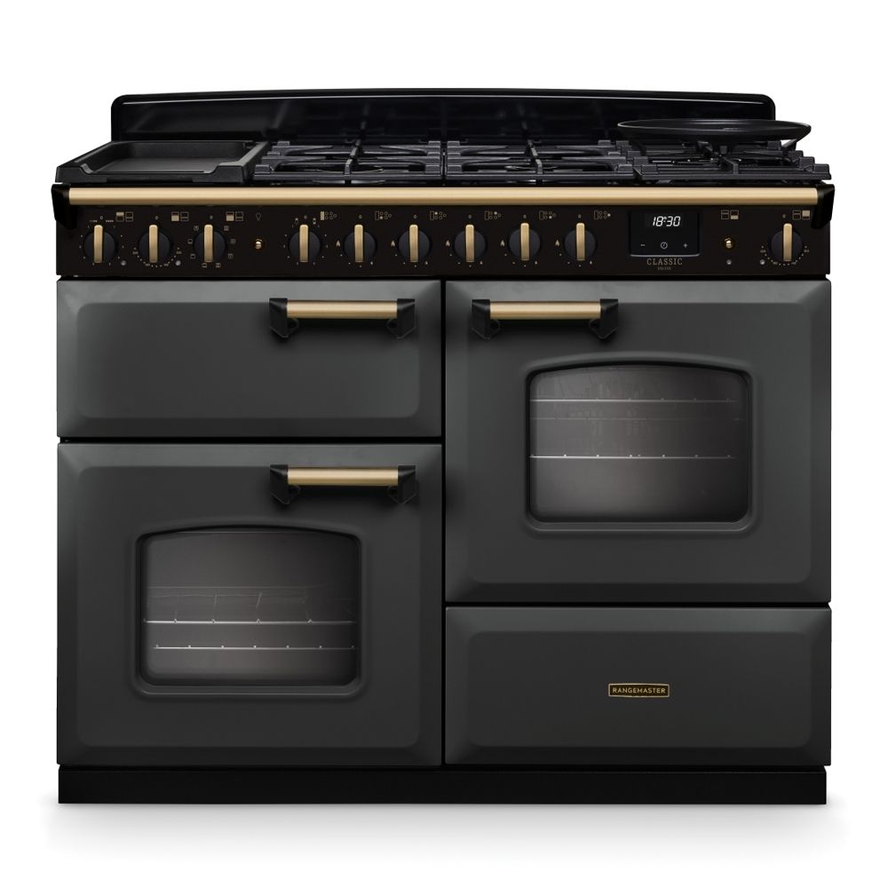 Classic Deluxe 110cm OC Dual Fuel Slate Antique Brass