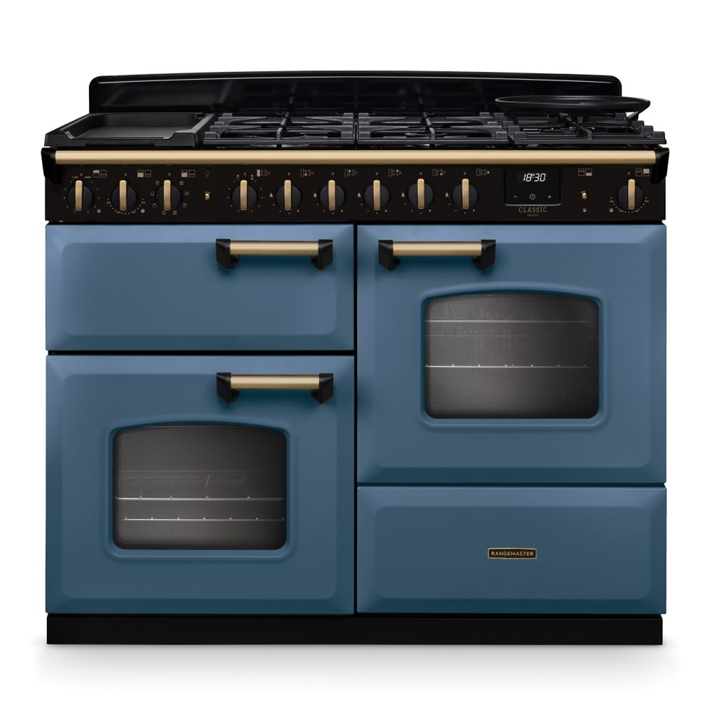 Classic Deluxe 110cm OC Dual Fuel Blue Antique Brass
