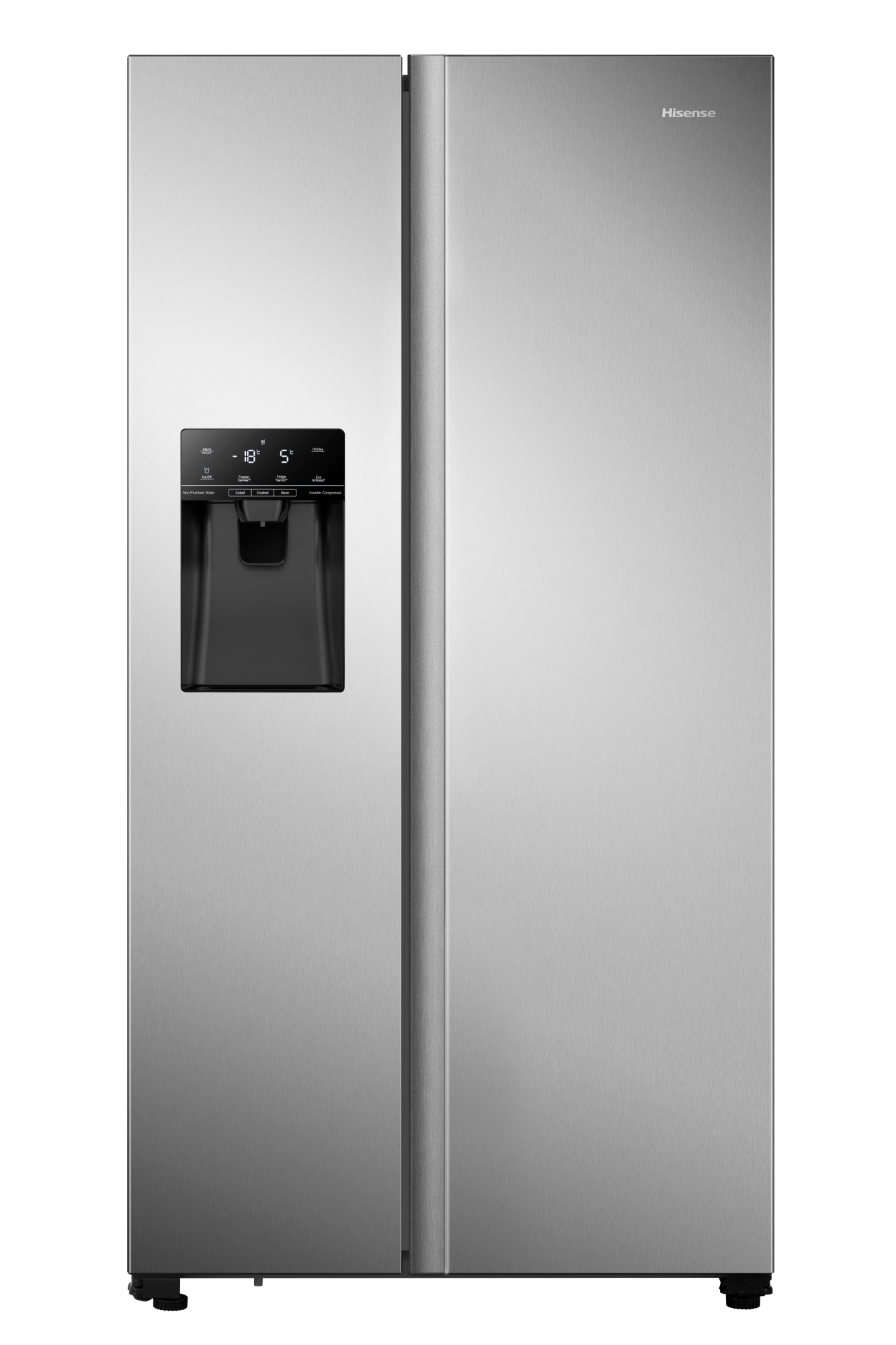 Hisense No Frost American Style Fridge Freezer - Stainless Steel 91Cm