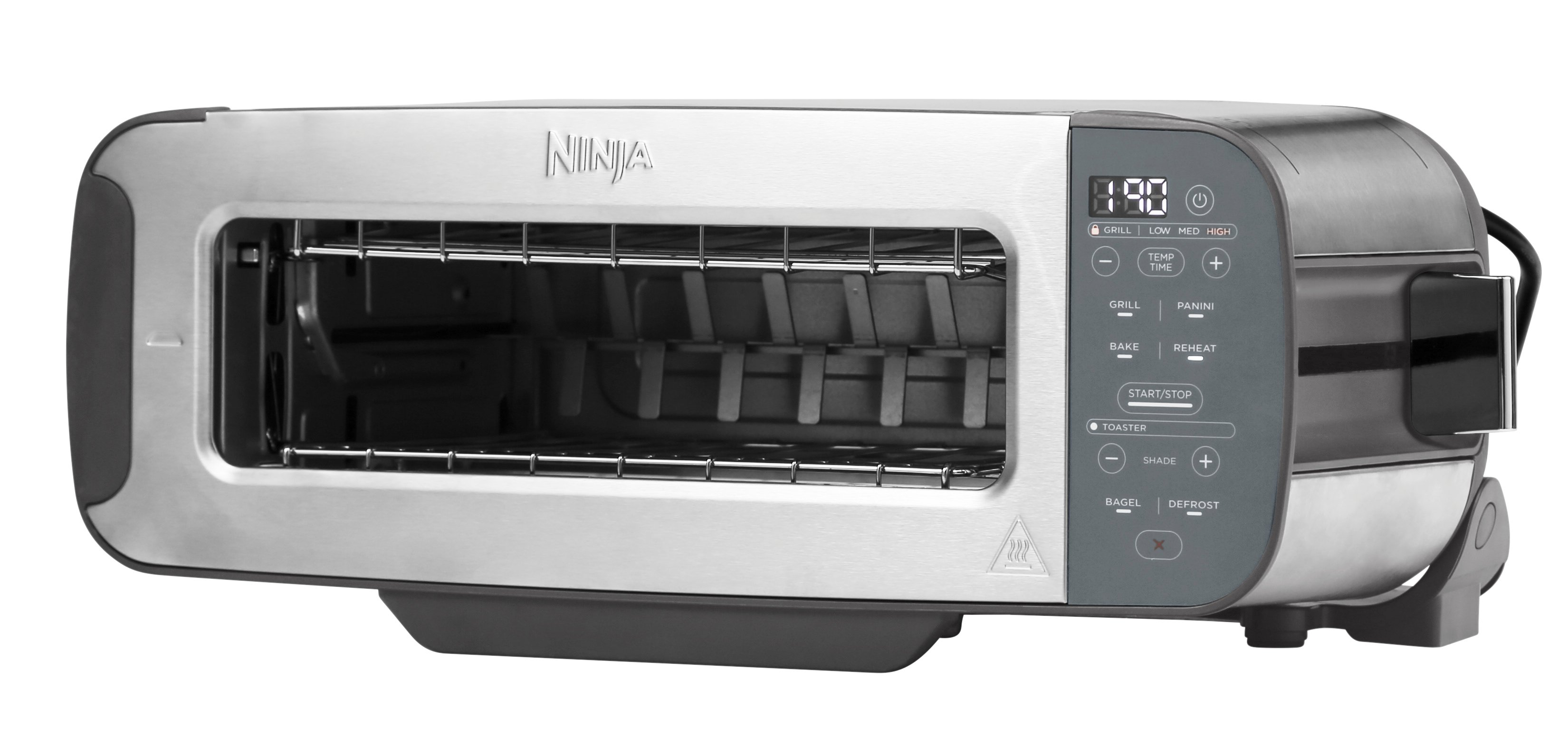 3-in-1 2 Slice Toaster - Grill and Panini Press - Stainless Steel